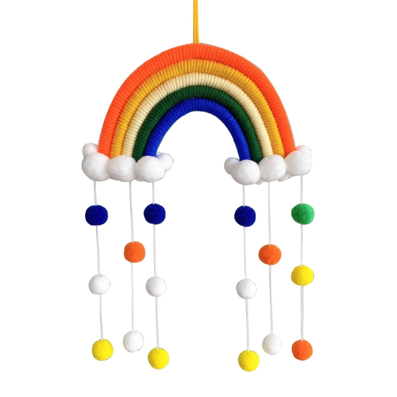 Nordic Home Decoration Children's Room Decoration Pendant Weaving Cloud Rainbow