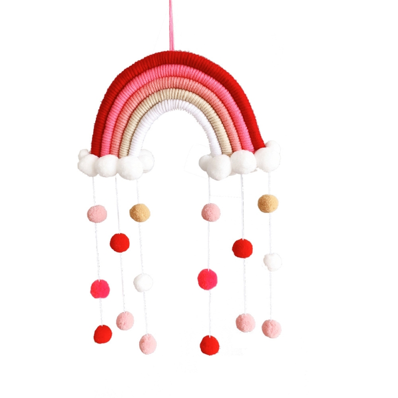 Nordic Home Decoration Children's Room Decoration Pendant Weaving Cloud Rainbow