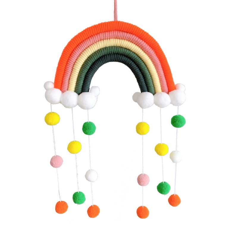 Nordic Home Decoration Children's Room Decoration Pendant Weaving Cloud Rainbow