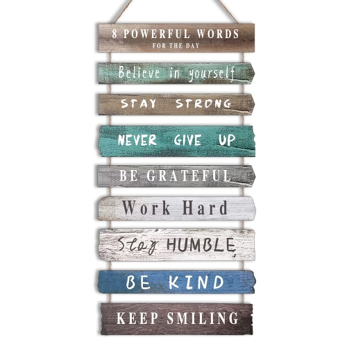 Inspirational Wall Art Decor For Office, Wooden Rustic Hanging Motivational Wall Art Decoration Sign