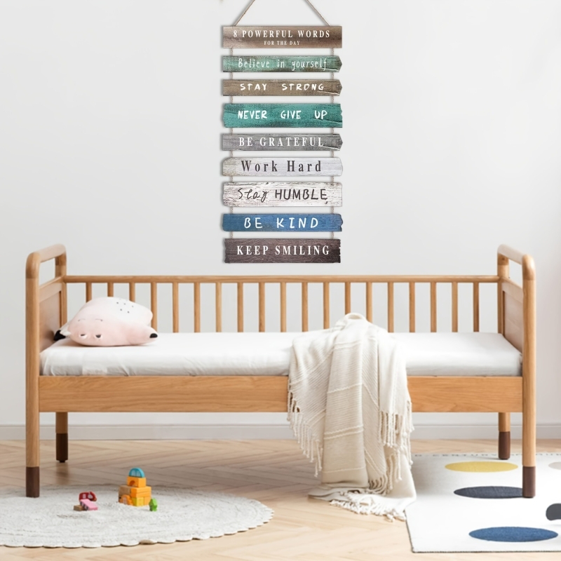 Inspirational Wall Art Decor For Office, Wooden Rustic Hanging Motivational Wall Art Decoration Sign