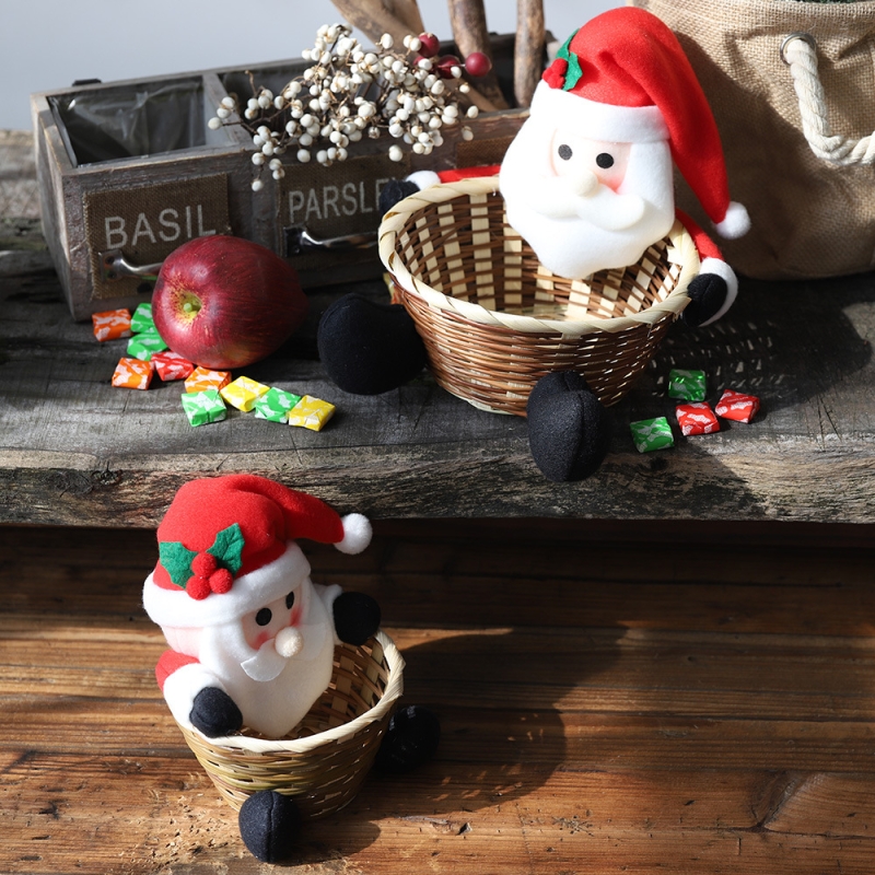 Christmas Candy Storage Basket Ornament Santa's Storage Basket Candy Basket