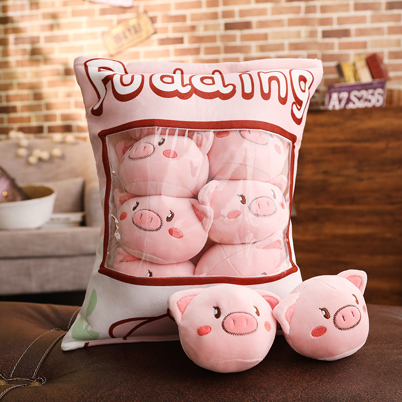Cute Plush Pillow, Removable Fluffy Animal Kitten Dolls, Soft Animals Stuffed Toy Pillow For Girls Kids