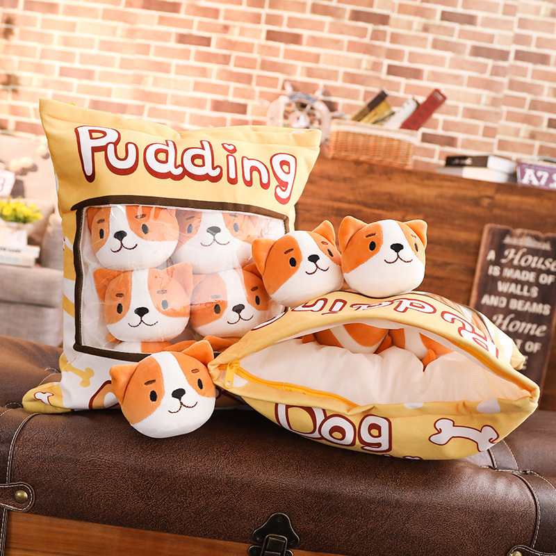 Cute Plush Pillow, Removable Fluffy Animal Kitten Dolls, Soft Animals Stuffed Toy Pillow For Girls Kids