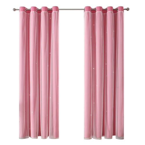Star Blackout Window Curtains Room Gauze Drapes Blind For Kids Boy Girls Bedroom