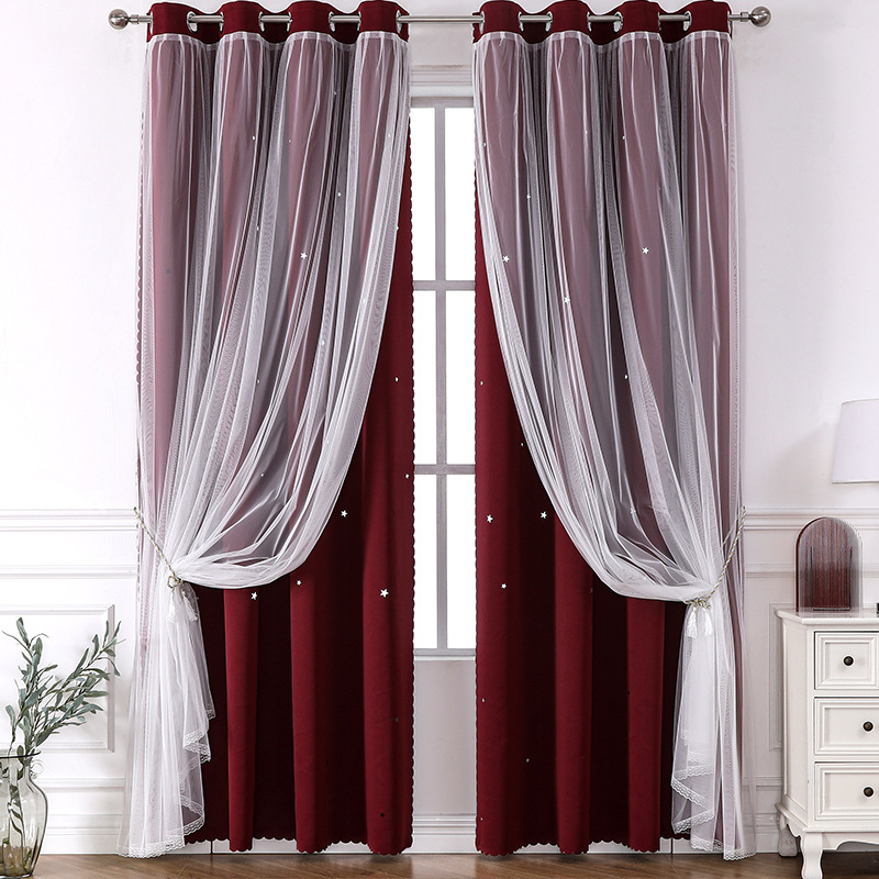 Star Blackout Window Curtains Room Gauze Drapes Blind For Kids Boy Girls Bedroom