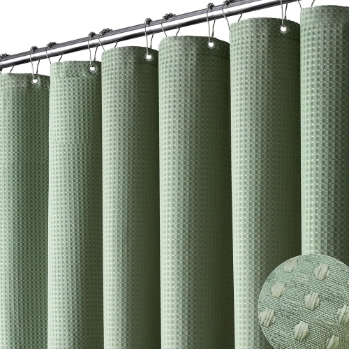 Waffle Waterproof Shower Curtain Bathroom Curtain