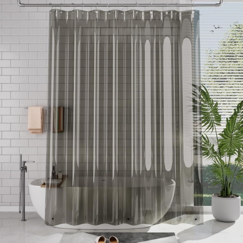 Luxurious Soft Shower Curtain Lined EVA Clear Durable Shower Curtain Plastic Weighted Bathroom Shower Curtain with 12 Anti-Rust Washers and 3 Heavyweight Magnets