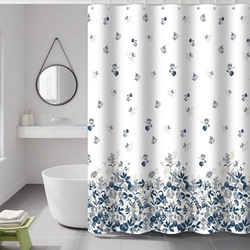 Bathroom shower curtain waterproof and mildew-proof printed bathroom curtain partition curtain punch-free thickened shower curtain
