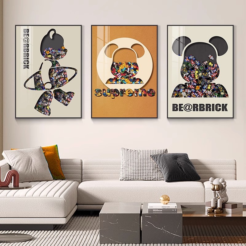 3-modern-triptych-violence-bear-sofa-background-wall-painting-frameless-painting