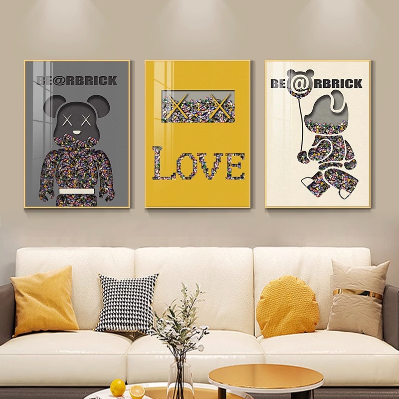 3-modern-triptych-violence-bear-sofa-background-wall-painting-frameless-painting
