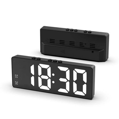 Super loud alarm clock, suitable for heavy sleepers, dual vibration alarm clock, large digital for weekday/daily mode, USB charger, power-off memory, voice-activated temperature clock