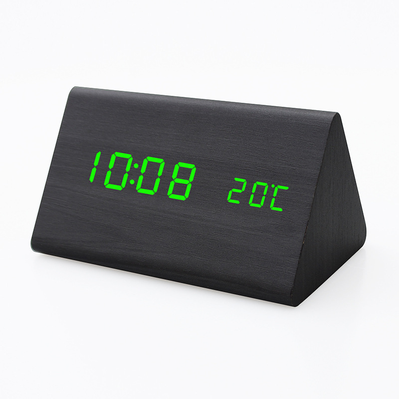 Wooden Digital Alarm Clock for Bedroom - Electric Desk Clock with Large Numbers, USB Port, Adjustable Volume, Dimmer, Wooden Decor
