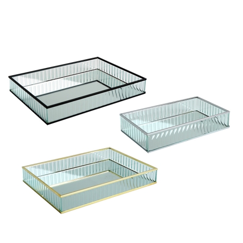 Rectangular Black Box with Glass and Metal Cover