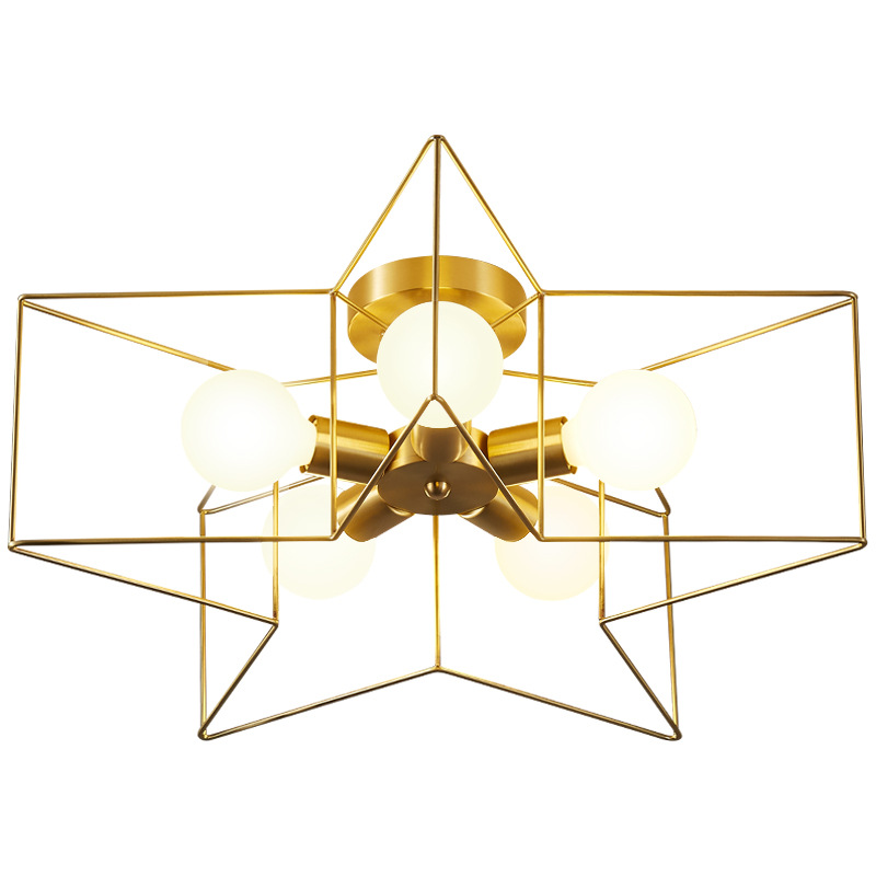 Unique Statement Star Semi Flush Mount