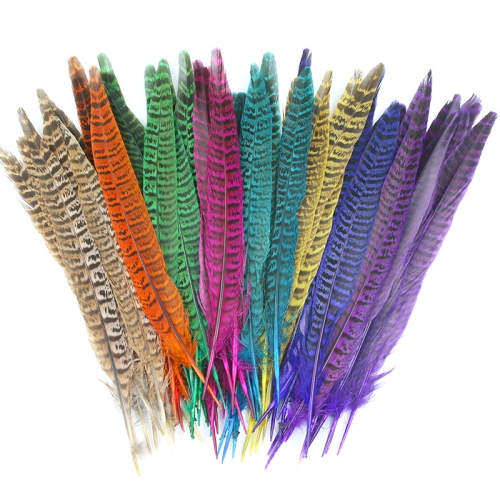200 Pcs Natural Pheasant Tail Feathers (7.08''-9.84'') – Perfect for DIY Headdress, Clothing, and Craft Decorations