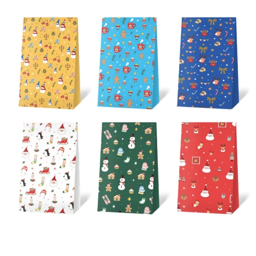 24 Pcs Christmas Paper Party Bags – Large Gift Bags for Sweets and Candy, Ideal for Holiday Celebrations