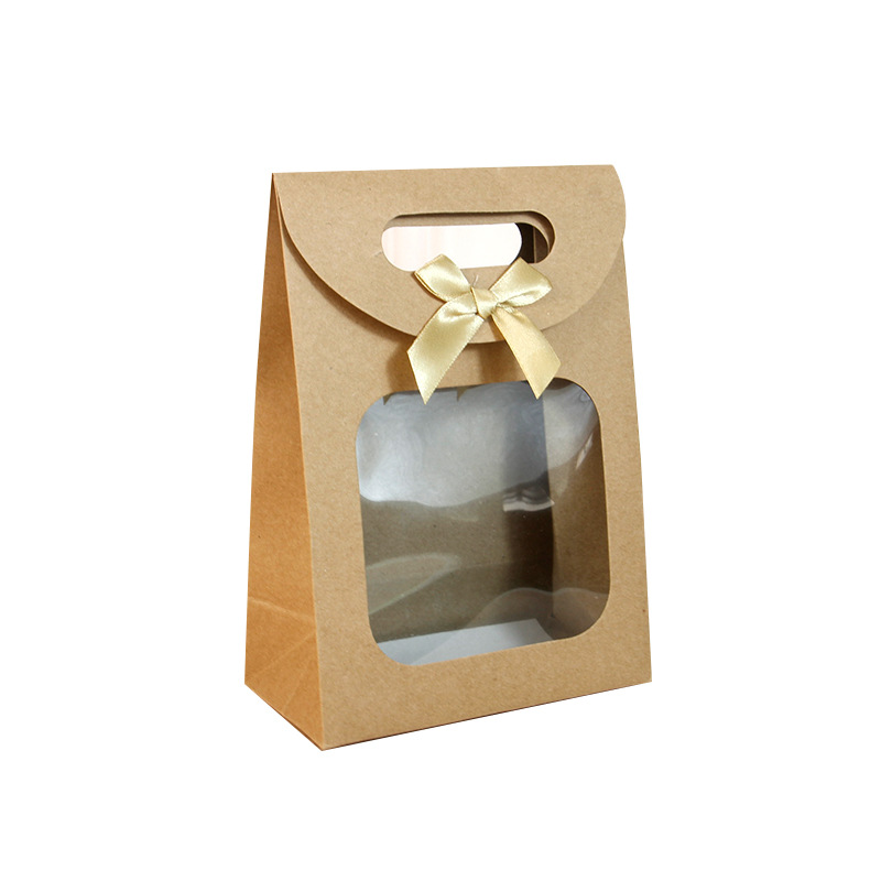2-Piece Kraft Paper Gift Bags with Handles & Window – Perfect for Weddings and Special Occasions
