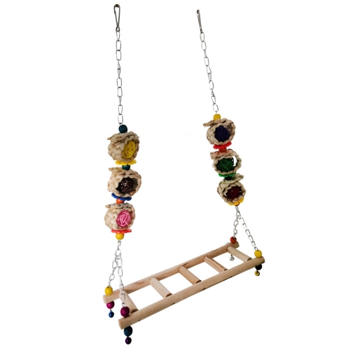 Chicken Swing Ladder Wooden Perch Handmade Chicken Toy For Macaw Trainning