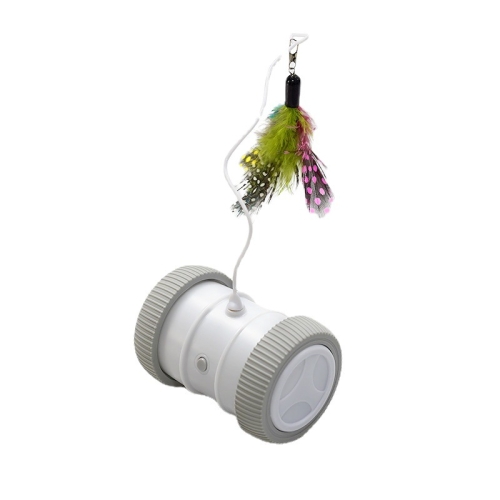 Interactive Cat Toy With Interchangeable Heads Pet Feather Toys