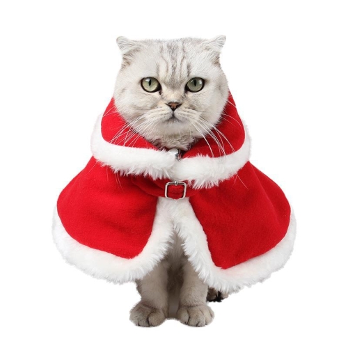 Cat Christmas Red Costume Pet Cute Cape
