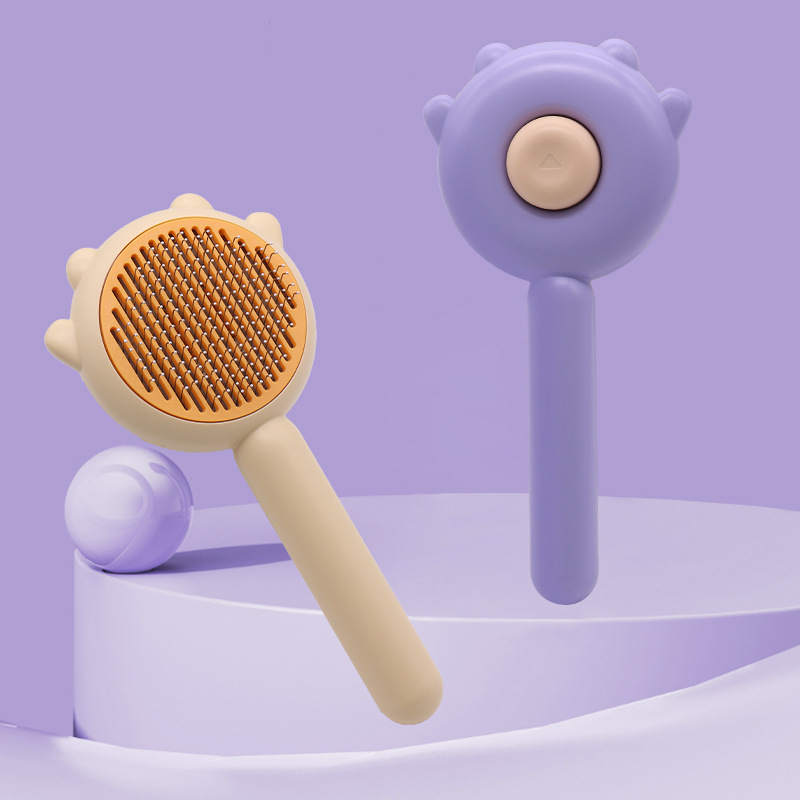 Pet Comb, Grooming Brush With Release Button, Pet Massage Brushes, Self Cleaning Slicker Comb
