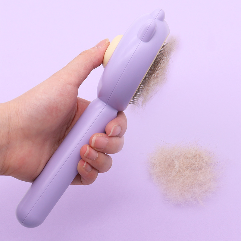 Pet Comb, Grooming Brush With Release Button, Pet Massage Brushes, Self Cleaning Slicker Comb