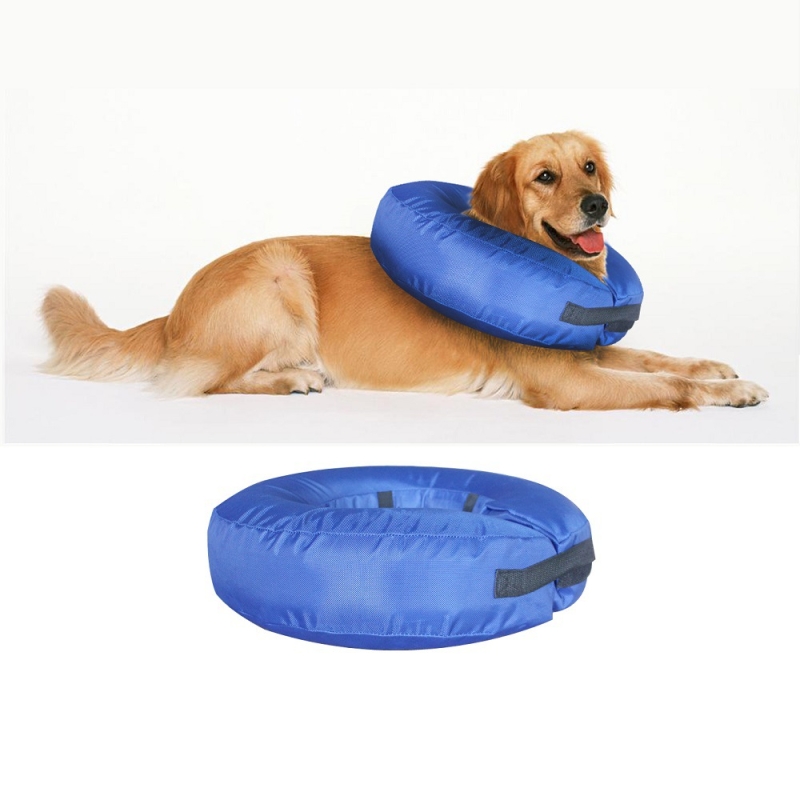 Buster Inflatable Dog Collar Blue Large