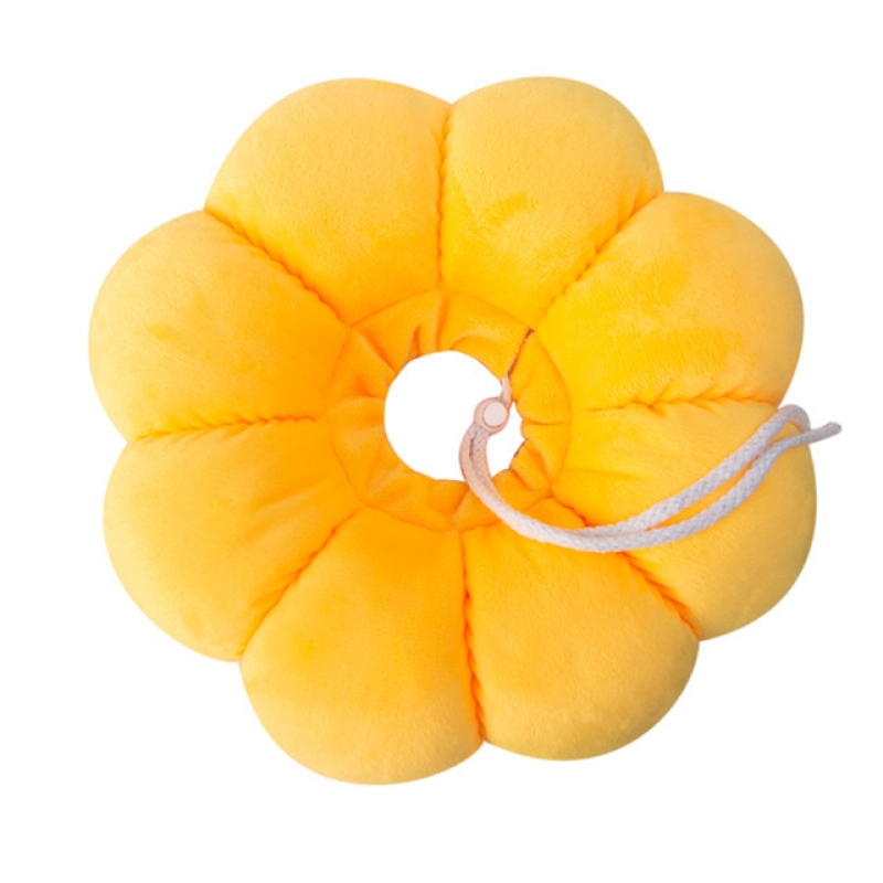 Cat Cone Collar Accessories Soft Edge Soft Anti Bite Cute Pet Neck Cover Yellow