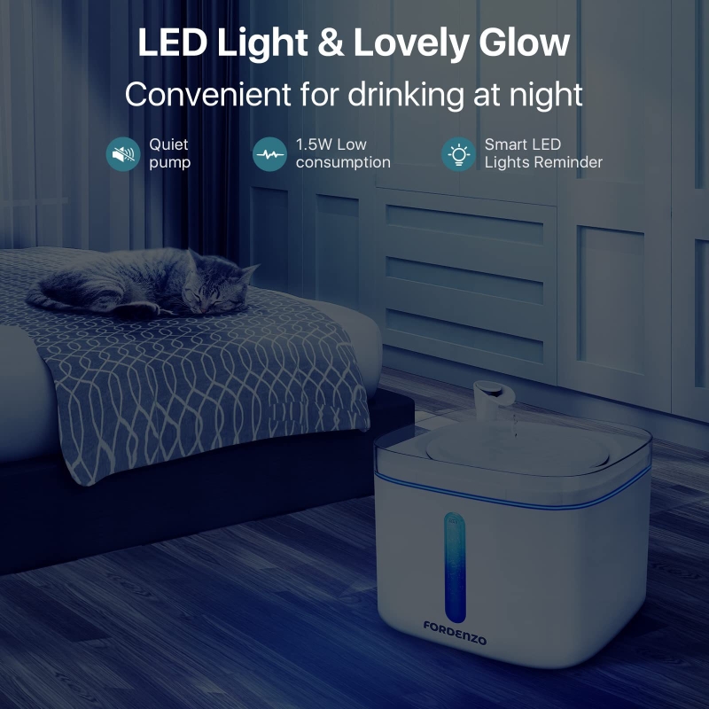 Automatic pet water dispenser, with replacement filter, suitable for cats, dogs, and various pets