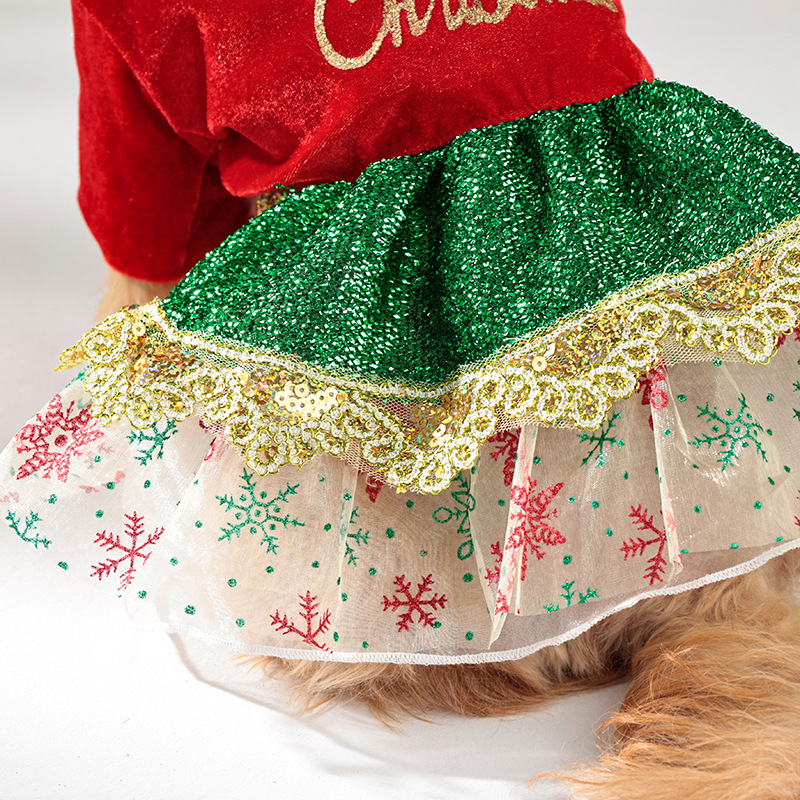 Pet Clothes Christmas Day Dress Dog Clothes Cat Christmas Party Dress Up