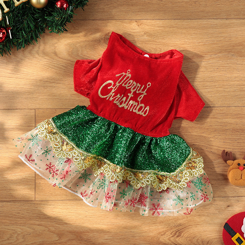 Pet Clothes Christmas Day Dress Dog Clothes Cat Christmas Party Dress Up