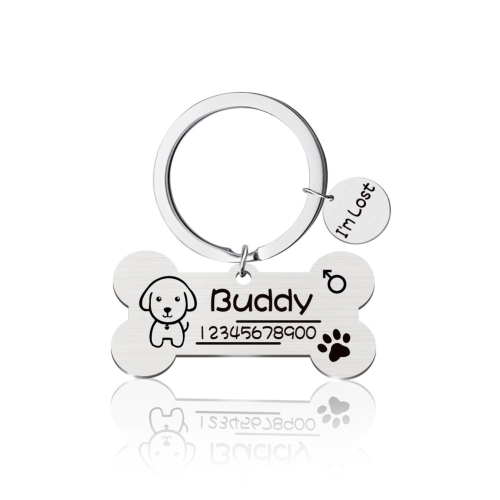 Personalized dog cat id tag anti-lost pet name tags plates free engraving dogs cats id tag nameplate pendant bone shape for pets