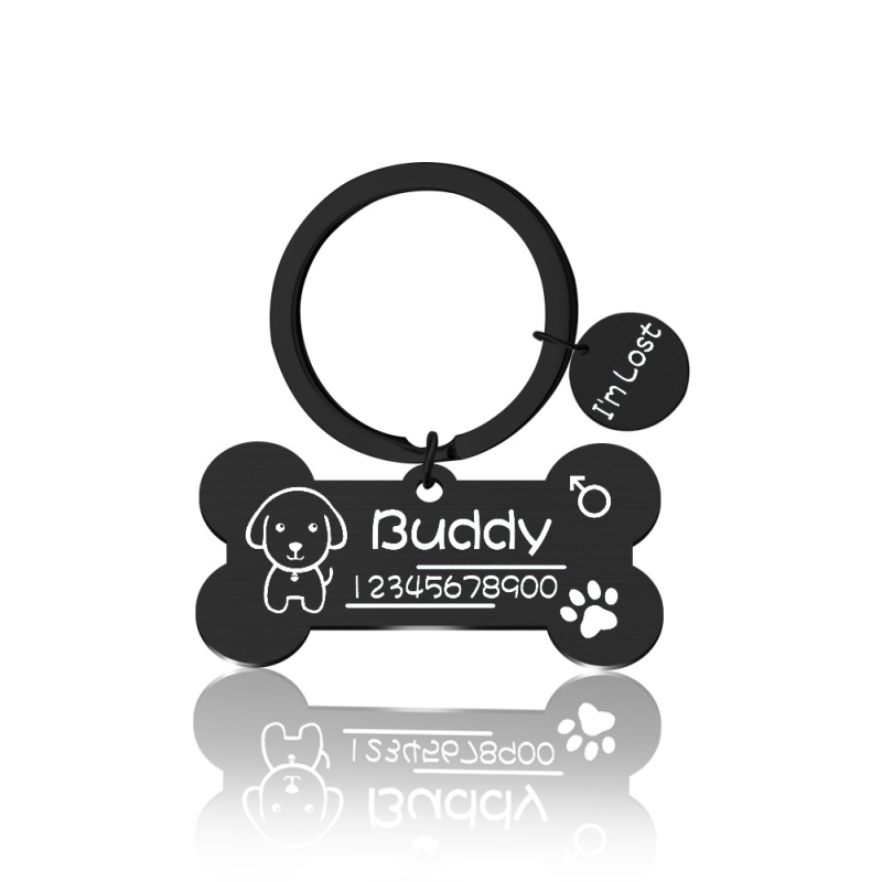 Personalized dog cat id tag anti-lost pet name tags plates free engraving dogs cats id tag nameplate pendant bone shape for pets